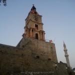 Rodos old town saat kulesi ve Sultan Süleyman Camisi
