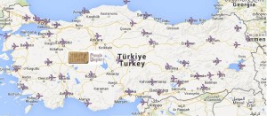 Türkiye'deki havalimanı ve havaalanlarının yeri